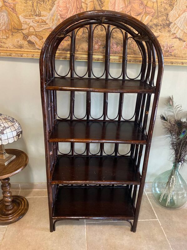 Étagère en rotin vintage