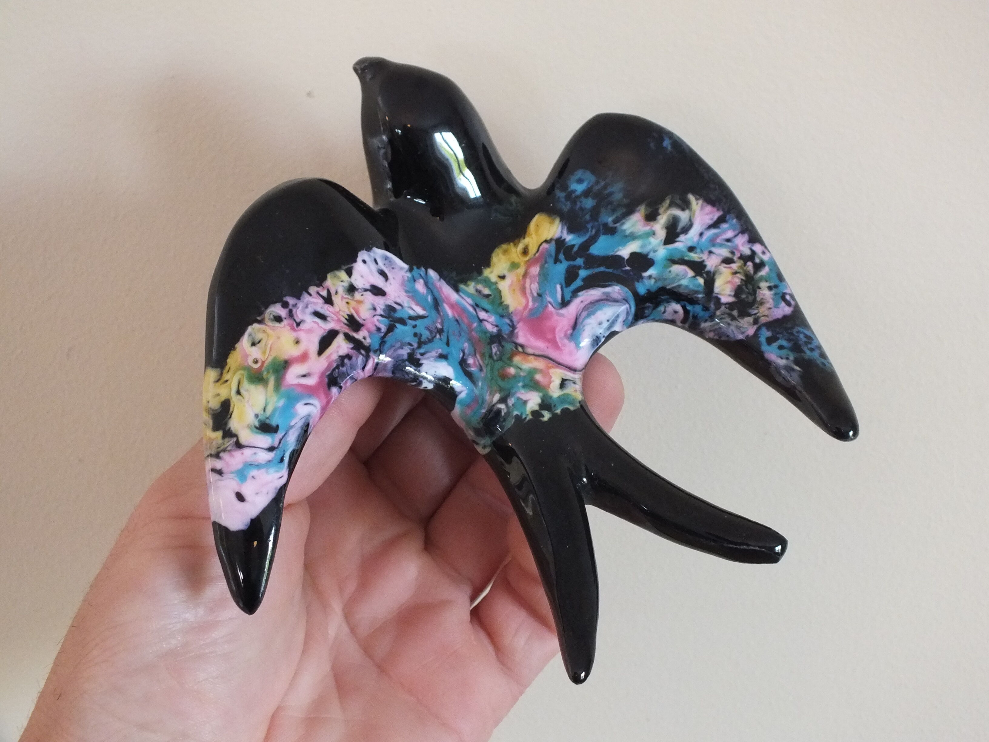 4 vintage swallows - tiled wall decoration