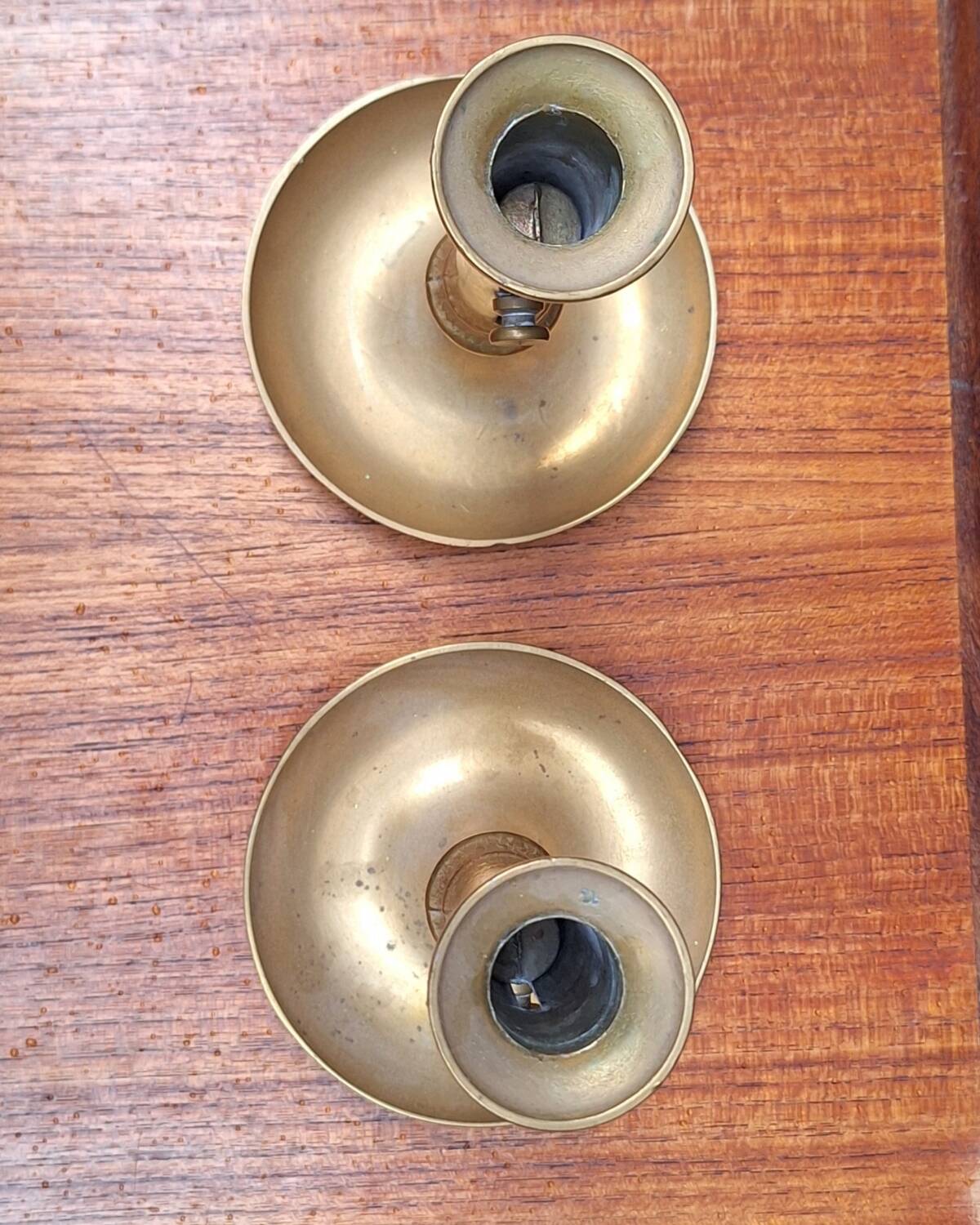 Pair of brass candlesticks