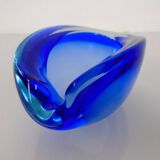 Blue Sommerso Murano Glass Ashtray, Italy, 1960s