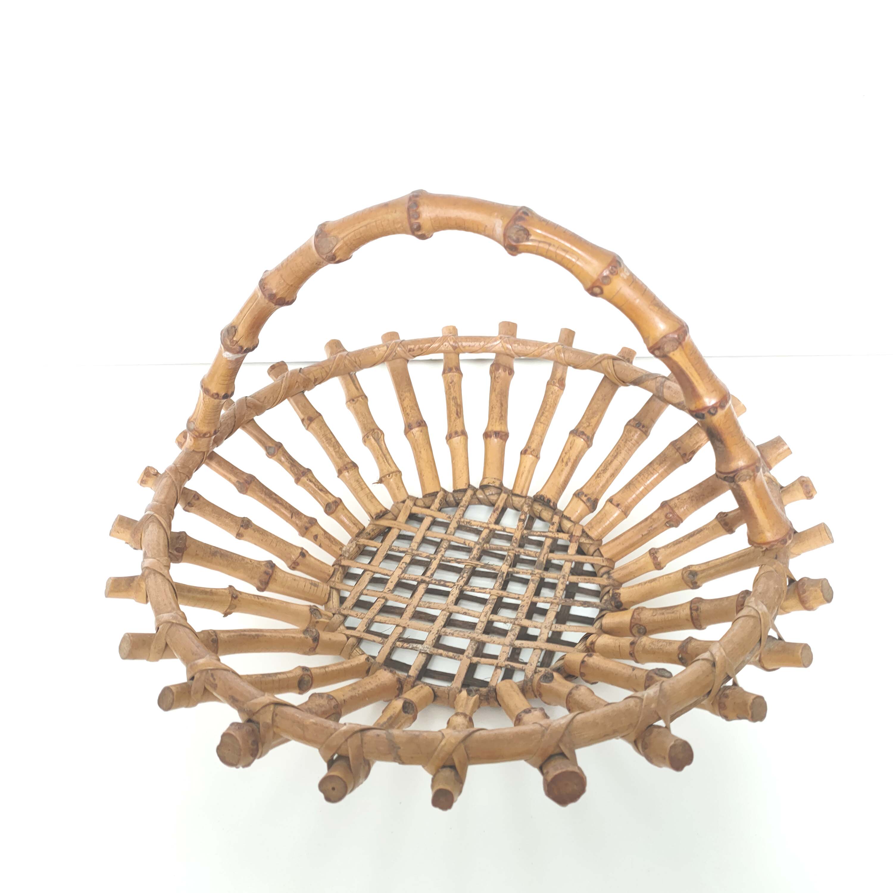 Bamboo and rattan fruit basket