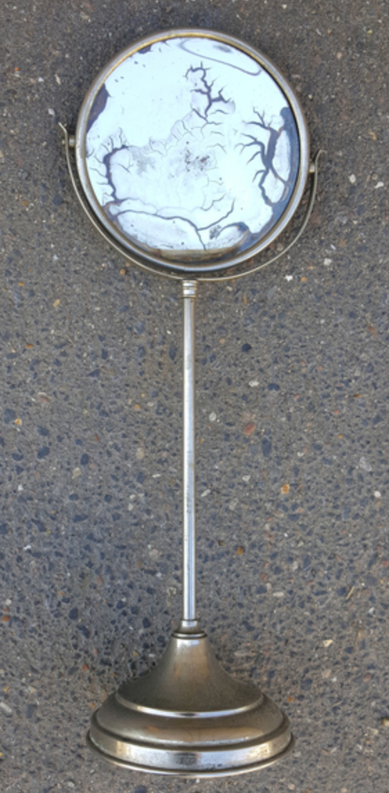 Old double-sided standing mirror, metal, vintage