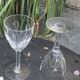 6 large old-cut crystal wine glasses, magnificent patterns