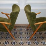 Pair of chairs WING Zig Zag cocktail vintage 50 60 year
