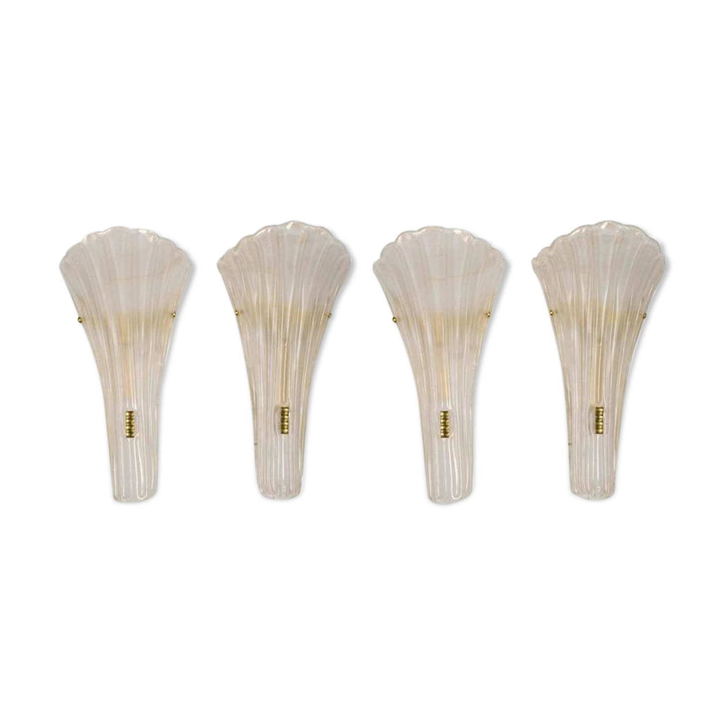Set of four wall lamps in Murano glass