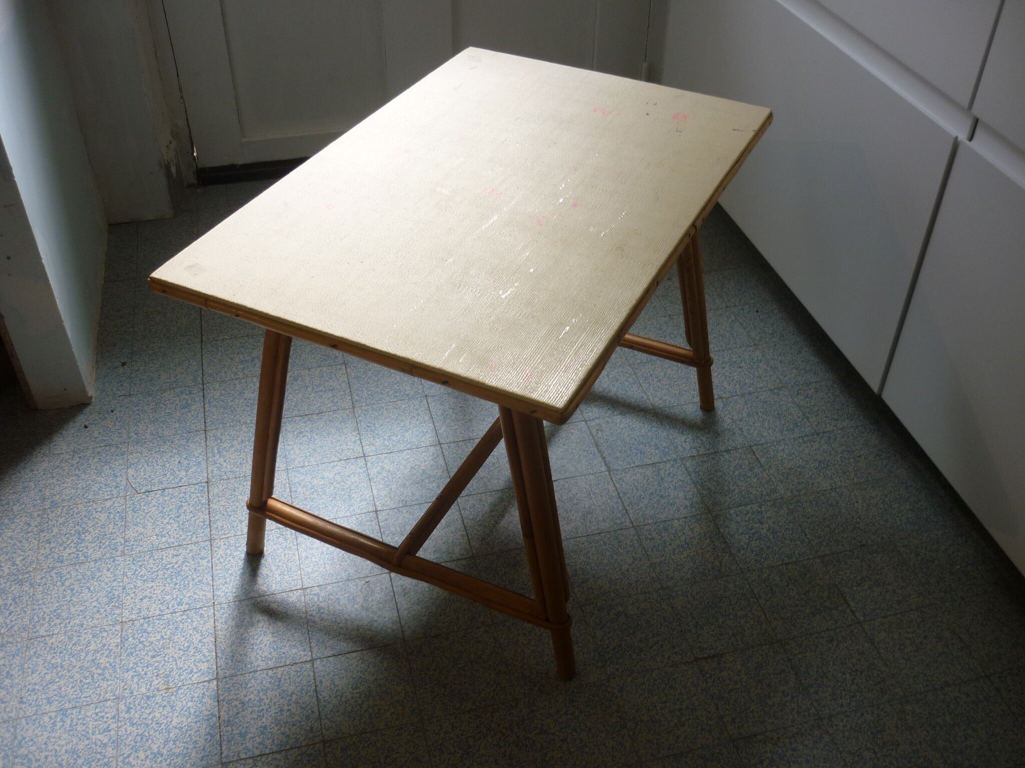 Vintage rattan table