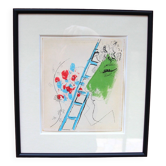 Framed lithograph (The Ladder, 1957) by Marc Chagall