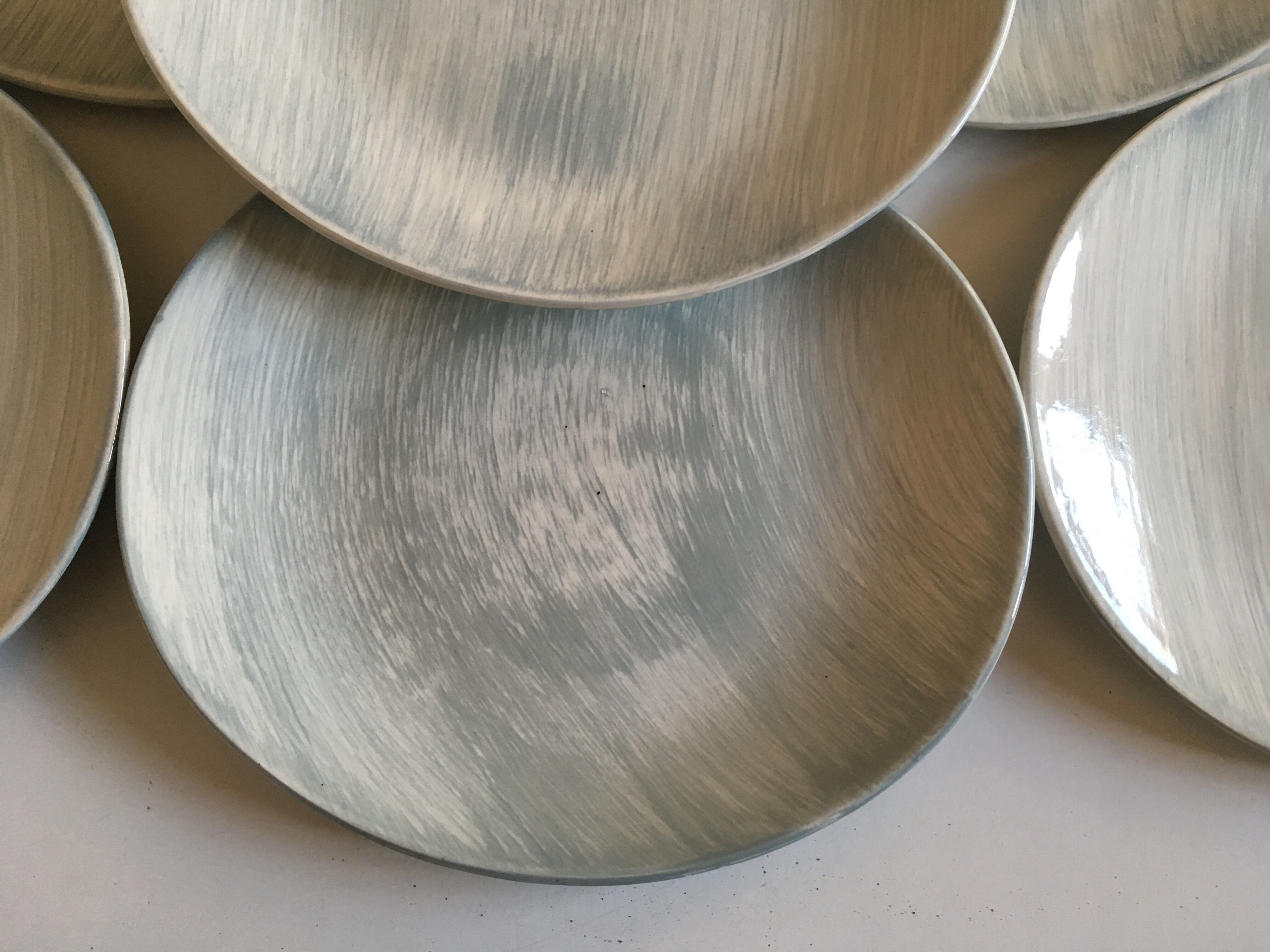set of 11 Salins Faience Caribbean plates, 60s