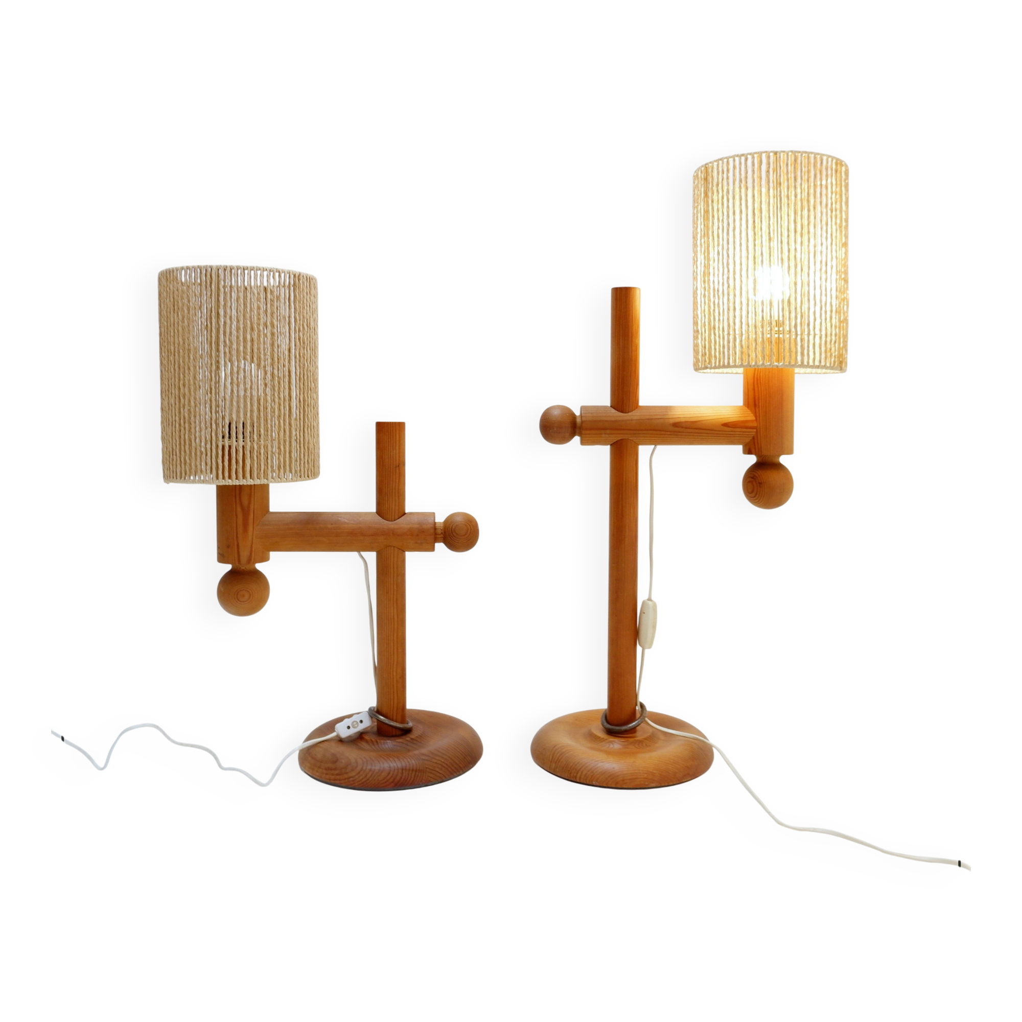Pair of large table lamps by Uno & Östen Kristiansson for Luxus, 1960/70