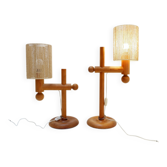 Pair of large table lamps by Uno & Östen Kristiansson for Luxus, 1960/70
