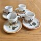 Coffee cups and plates Poterie de La Colombe tachist stoneware 50/60