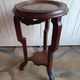 Antique solid wood pedestal table with marble top