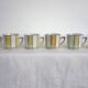6 60s striped iridescent porcelain coffee cups