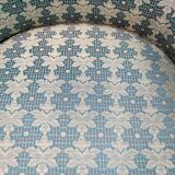 Pair of High-Quality Green Patterned Fabric and Beech Armchairs, Italy