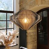 Contemporary cotton thread pendant light