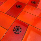 Mid-century red ceramic coffee table, Denmark, 1960s