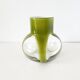 Vase en verre soufflé et opaline vert vintage 1960