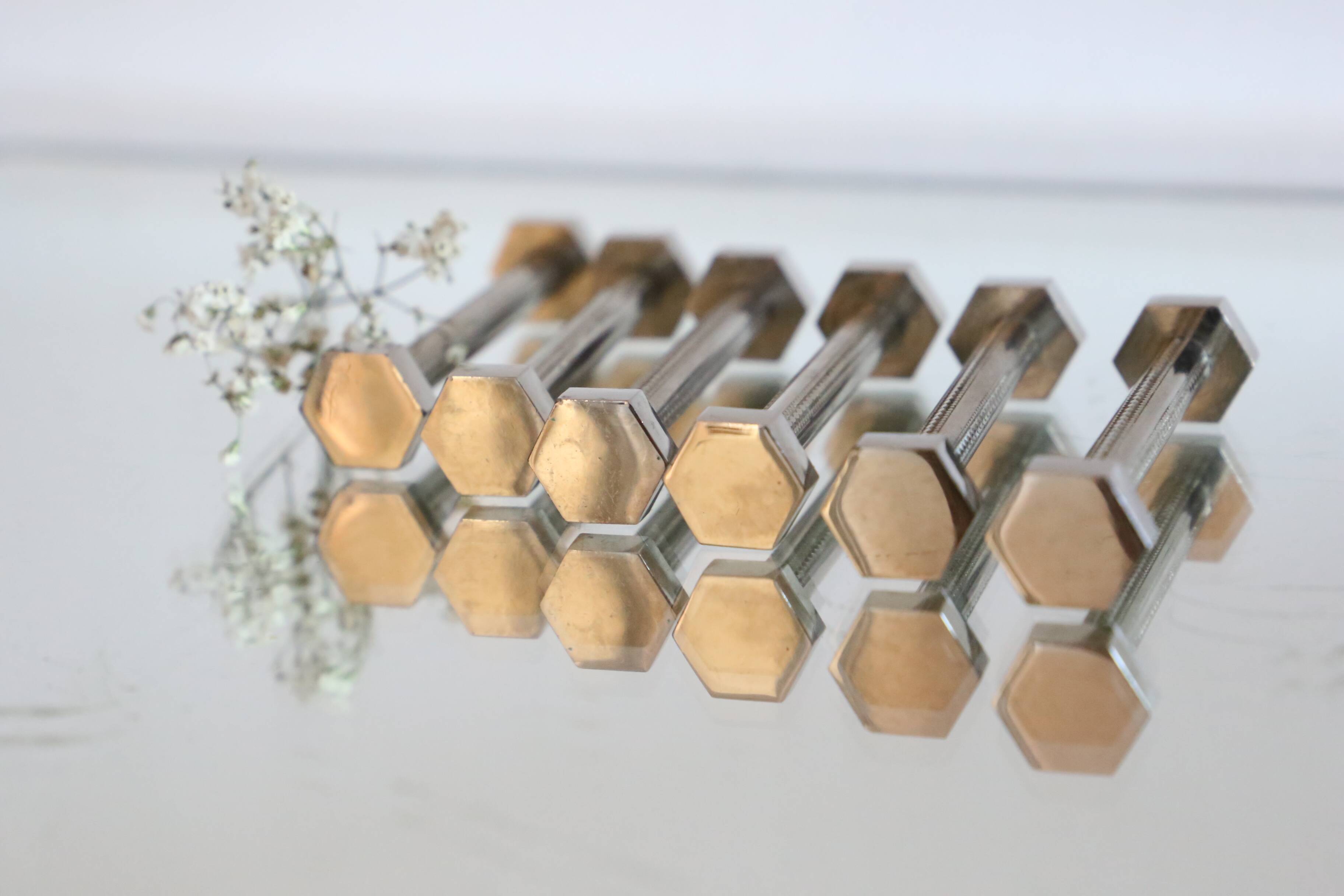 Vintage chrome-plated metal knife holder, 1970s