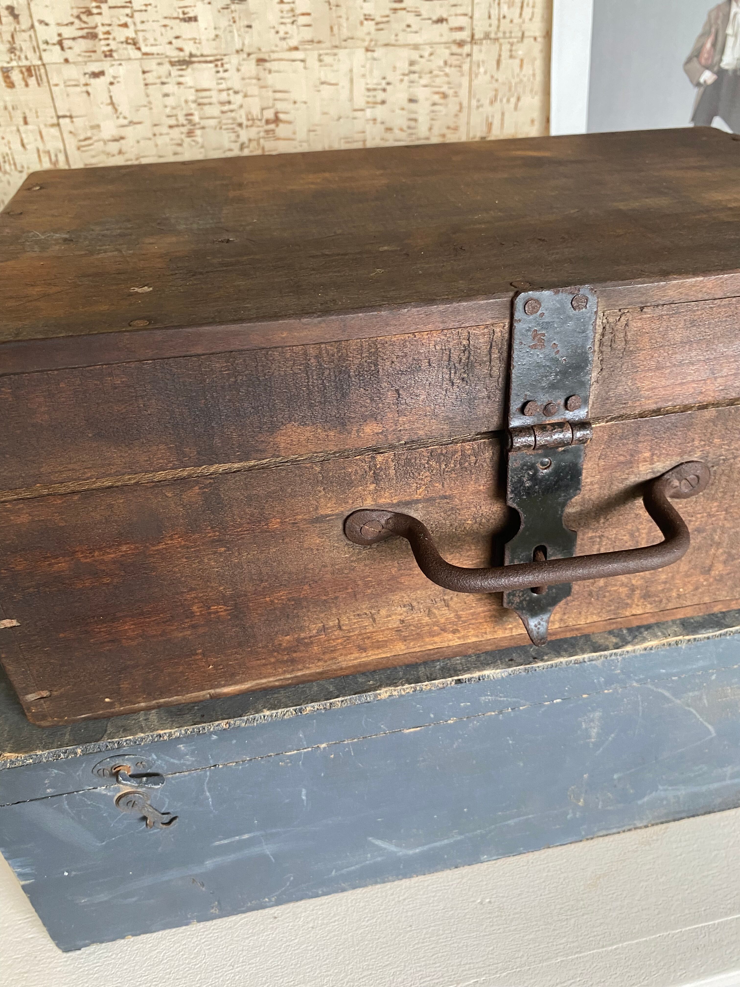 Wooden box closure iron