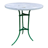Old metal and wood pedestal table