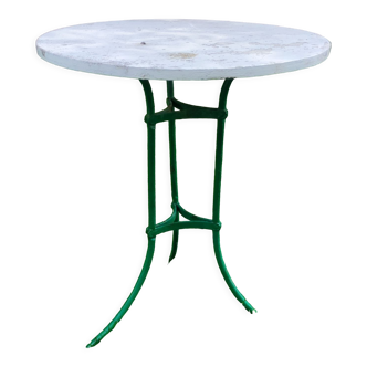 Old metal and wood pedestal table