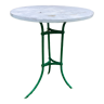 Old metal and wood pedestal table