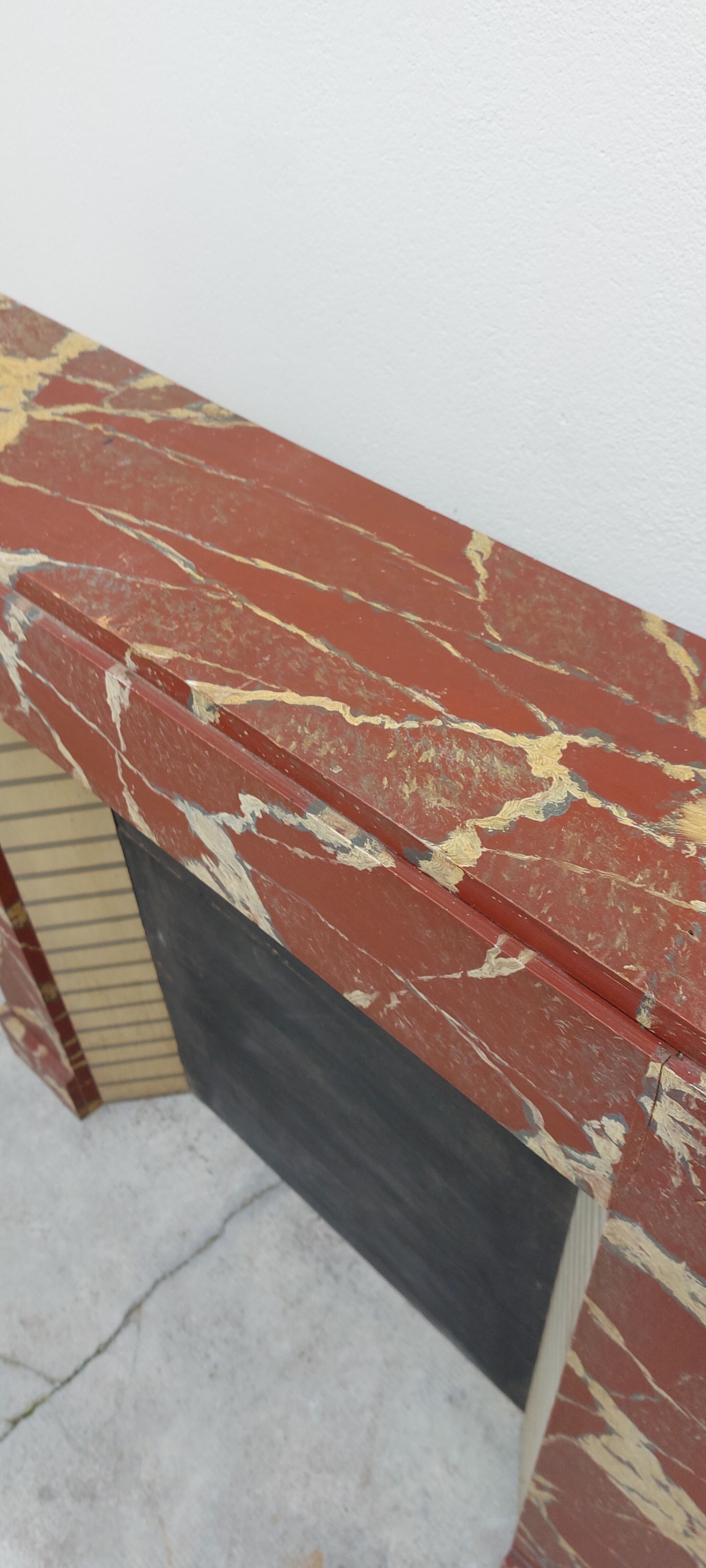 Wooden fireplace imitation marble 1900