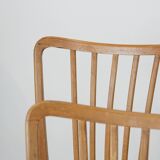 Set of 8 vintage Danish design dining chairs from the 1970s with light purple fabric seats