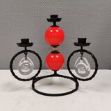 Wrought iron candle holder for 4 candles. by Erik Höglund in the 1960s