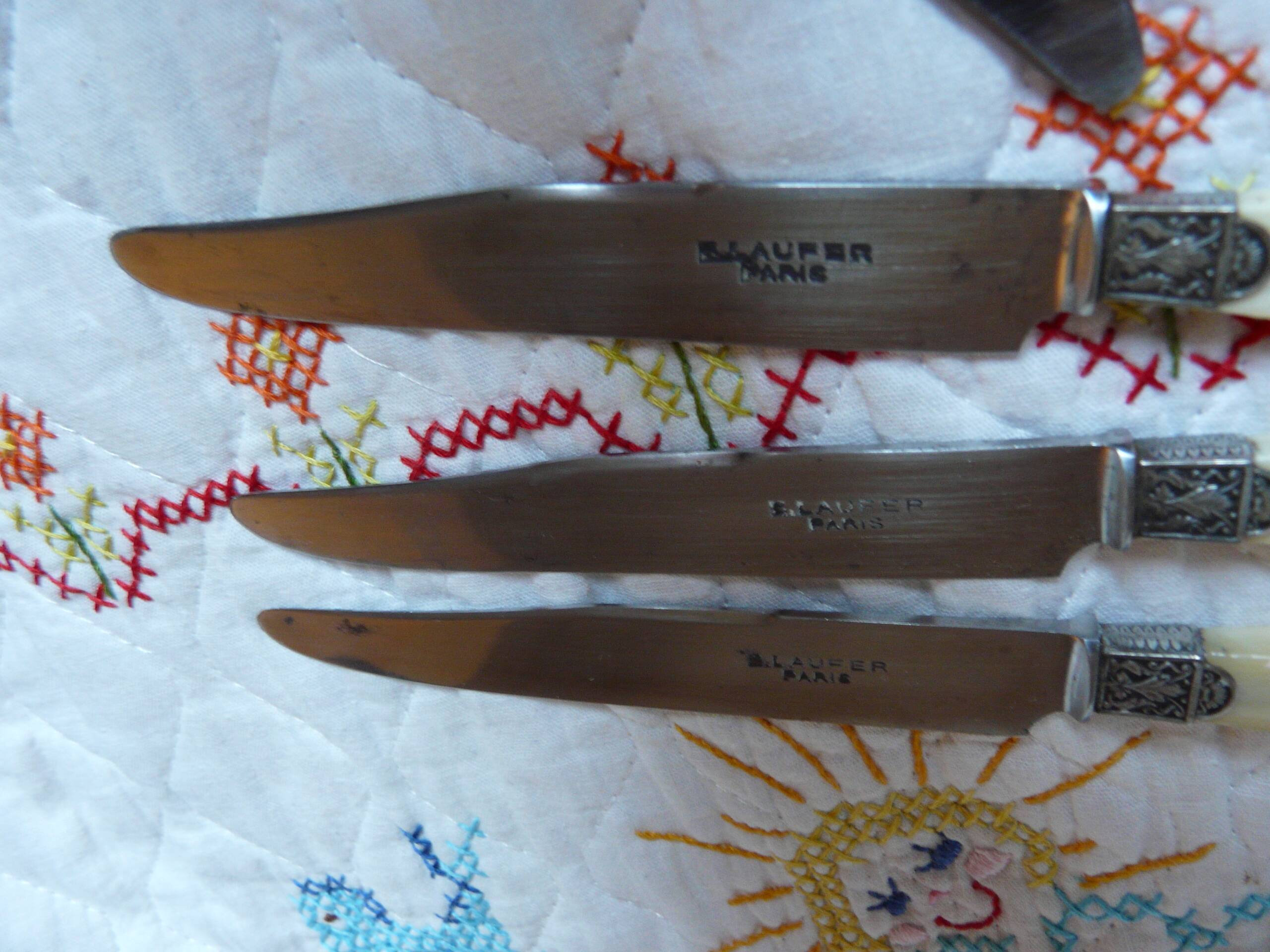 Laufert 12-piece dessert or cheese knife set with silver ferrule