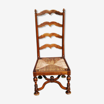 Styling nanny chair in walnut Louis XIII