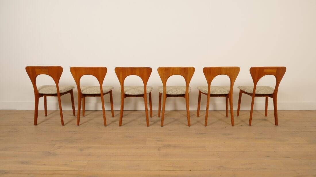 6 chaises de salle à manger | Koefoeds Hornslets | Niels Koefoed | Modèle Peter | Teck