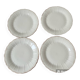 Set of 4 white porcelain dessert plates