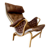 "Pernilla" leather armchair "Bruno Mathsson" 1960.