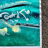 Tableau contemporain huile sur papier signée
