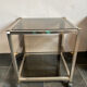 Vintage sofa end smoked glass and gold gold gold Belgo chrome