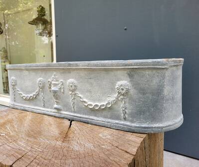 Large cast iron planter grey jardiniere