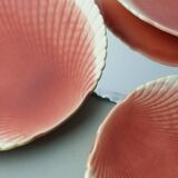 Set of 6 Sarreguemines barbotine shell plates