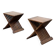 Pair of vintage wooden stools - Italy circa 1950