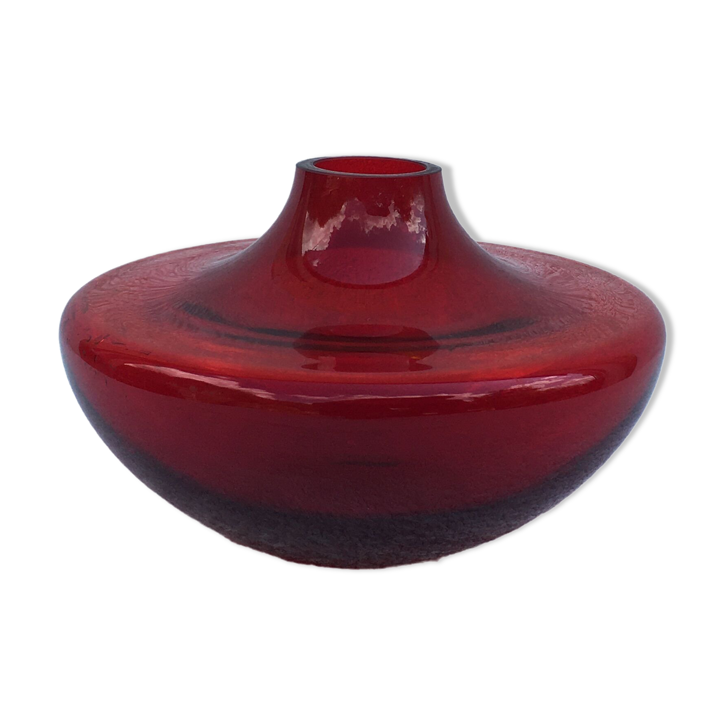 Vintage red glass vase