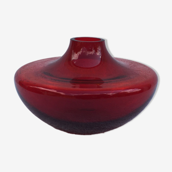 Vintage red glass vase