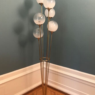 Italian Alberello brass & murano floor lamp