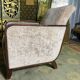 Pair of Art Deco armchairs in taupe velvet