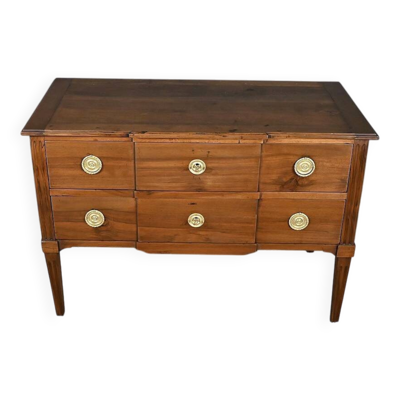 Commode Sauteuse en Noyer, époque Louis XVI – Fin XVIIIe