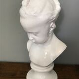 Child bust in enamelled terracotta