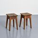 Pair of pine stools, Courchevel, France, circa 1960