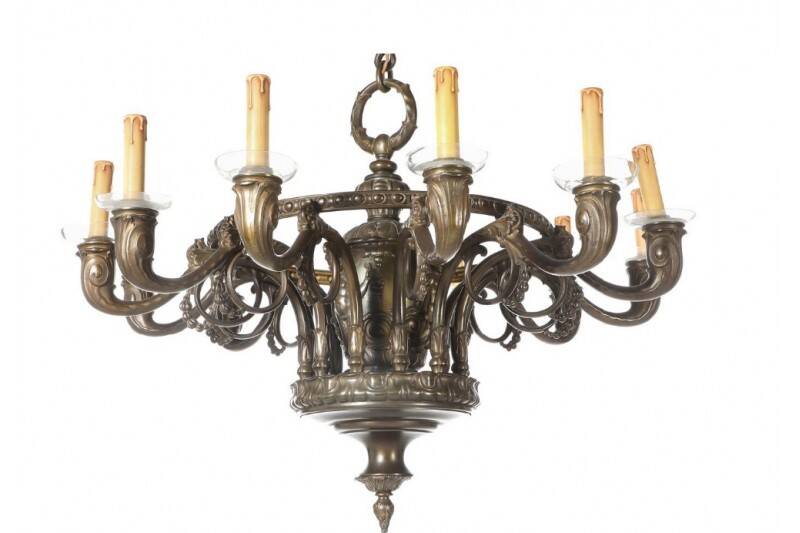 Twelve-arm chandelier, Northern Europe, circa 1900.