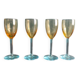 Set of 4 vintage French glasses for liquor