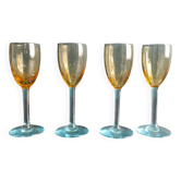 Ensemble de 4 verres à liqueur vintage français