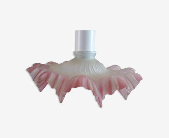 Suspension en opaline transparente et rose